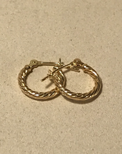 Load image into Gallery viewer, 14K Solid Gold French Twist Hoops