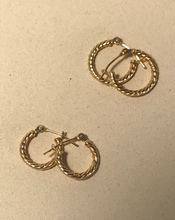 Load image into Gallery viewer, 14K Solid Gold French Twist Hoops