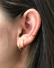 Load image into Gallery viewer, 14K Solid Gold French Twist Hoops