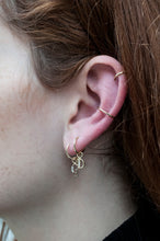 Load image into Gallery viewer, 14K Solid Yellow Gold Initial "N" Charm Earring