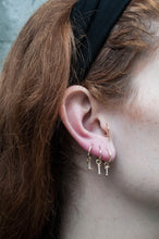 Load image into Gallery viewer, 14K Solid Yellow Gold Initial "S" Charm Earring