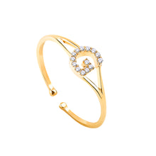 Load image into Gallery viewer, 14K Solid Gold Initial "G" Ring
