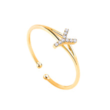 Load image into Gallery viewer, 14K Solid Gold Initial "Y" Ring