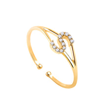 Load image into Gallery viewer, 14K Solid Gold Initial "S" Ring