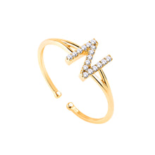 Load image into Gallery viewer, 14K Solid Gold Initial "N" Ring