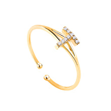 Load image into Gallery viewer, 14K Solid Gold Initial "T" Ring