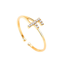 Load image into Gallery viewer, 14K Solid Gold Initial "F" Ring