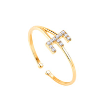 Load image into Gallery viewer, 14K Solid Gold Initial "E" Ring