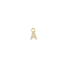Load image into Gallery viewer, 14K Solid Yellow Gold Initial "A" Charm