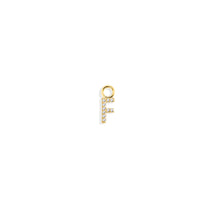 Load image into Gallery viewer, 14K Solid Yellow Gold Initial "F" Charm