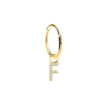 Load image into Gallery viewer, 14K Solid Yellow Gold Initial "F" Charm