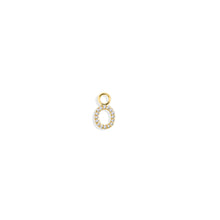 Load image into Gallery viewer, 14K Solid Yellow Gold Initial "O" Charm