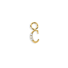 Load image into Gallery viewer, 14K Solid Yellow Gold Initial/Letter "C" Charm/Pendant