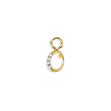 Load image into Gallery viewer, 14K Solid Yellow Gold Initial/Letter "O" Charm/Pendant