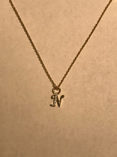 Load image into Gallery viewer, 14K Solid Yellow Gold Initial/Letter "N" Charm/Pendant