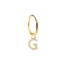 Load image into Gallery viewer, 14K Solid Yellow Gold Initial "G" Charm