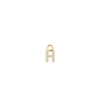 Load image into Gallery viewer, 14K Solid Yellow Gold Initial "H" Charm