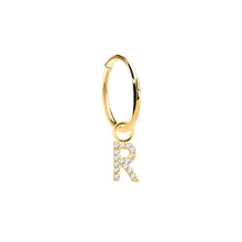 Load image into Gallery viewer, 14K Solid Yellow Gold Initial "R" Charm