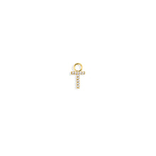 Load image into Gallery viewer, 14K Solid Yellow Gold Initial "T" Charm