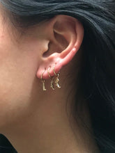 Load image into Gallery viewer, 14K Solid Yellow Gold Initial "S" Charm Earring