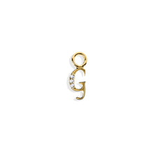 Load image into Gallery viewer, 14K Solid Yellow Gold Initial/Letter "G" Charm/Pendant