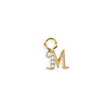 Load image into Gallery viewer, 14K Solid Yellow Gold Initial/Letter "M" Charm/Pendant
