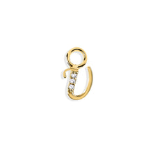 Load image into Gallery viewer, 14K Solid Yellow Gold Initial/Letter "U" Charm/Pendant