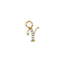 Load image into Gallery viewer, 14K Solid Yellow Gold Initial/Letter "Y" Charm/Pendant