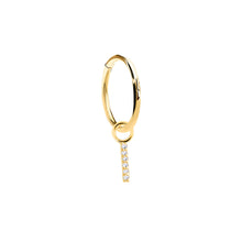 Load image into Gallery viewer, 14K Solid Yellow Gold Initial "I" Charm Earring