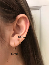 Load image into Gallery viewer, 14K Solid Yellow Gold Small Hoops