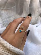 Load image into Gallery viewer, 14K Solid Gold Initial "B" Evil Eye Ring