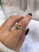 Load image into Gallery viewer, 14K Solid Gold Initial "A" Evil Eye Ring
