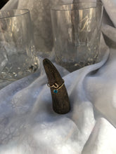 Load image into Gallery viewer, 14K Solid Gold Initial "U" Evil Eye Ring