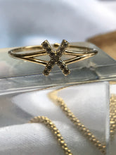 Load image into Gallery viewer, 14K Solid Gold Initial "X" Ring