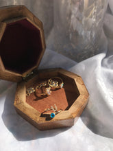 Load image into Gallery viewer, 14K Solid Gold Initial "U" Evil Eye Ring