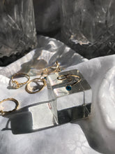 Load image into Gallery viewer, 14K Solid Gold Initial "S" Evil Eye Ring