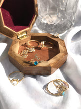 Load image into Gallery viewer, 14K Solid Gold Initial "E" Evil Eye Ring