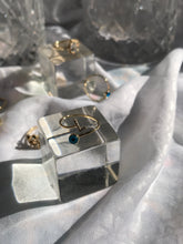 Load image into Gallery viewer, 14K Solid Gold Initial "L" Evil Eye Ring