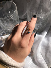 Load image into Gallery viewer, 14K Solid Gold Initial "S" Evil Eye Ring