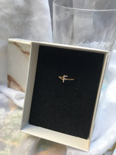 Load image into Gallery viewer, 14K Solid Gold Initial "F" Ring