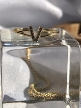 Load image into Gallery viewer, 14K Solid Gold Initial "V" Ring