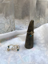 Load image into Gallery viewer, 14K Solid Gold Initial "B" Evil Eye Ring