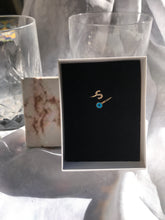 Load image into Gallery viewer, 14K Solid Gold Initial "S" Evil Eye Ring