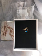 Load image into Gallery viewer, 14K Solid Gold Initial "T" Evil Eye Ring