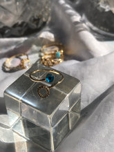 Load image into Gallery viewer, 14K Solid Gold Initial "O" Evil Eye Ring