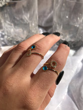 Load image into Gallery viewer, 14K Solid Gold Initial "Q" Evil Eye Ring