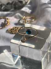 Load image into Gallery viewer, 14K Solid Gold Initial "J" Evil Eye Ring