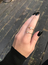 Load image into Gallery viewer, 14K Solid Gold Initial "R" Ring