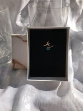 Load image into Gallery viewer, 14K Solid Gold Initial "F" Evil Eye Ring