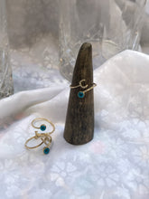 Load image into Gallery viewer, 14K Solid Gold Initial "C" Evil Eye Ring